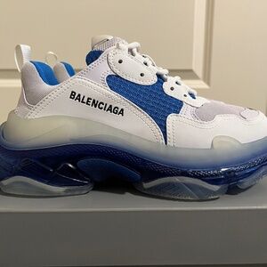 Authentic Balenciaga Triple S Size 39 9 Clear Sole Blue